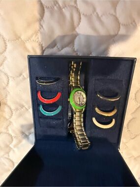 Ann Klein Interchangeable Bezel Ladies Watch with Colorful Accents